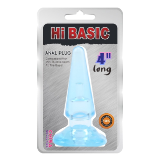 Анальний плаг Блакитний конусної форми HI BASIC SASSY