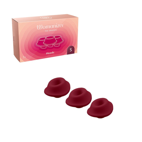 Сменные насадки для Womanizer бордового цвета 3 штуки - 3