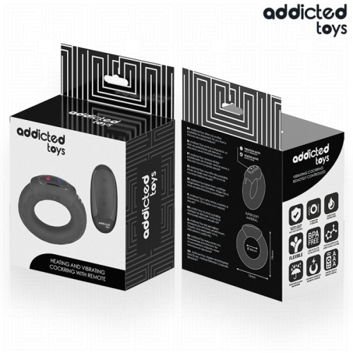 Эрекционное виброкольцо на член с пультом силиконовое черное Heating Effect Vibrating Cock Ring Remote Control - 3