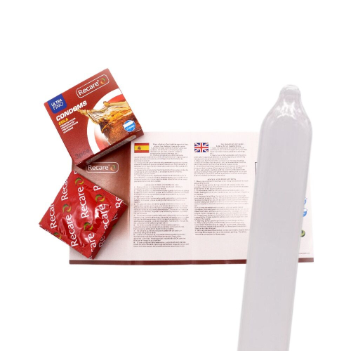 Презервативы с пупырышками и ребрами аромат Кола Recare Cola Dotted&amp;amp;Ribbed Condoms 3 штуки - 4