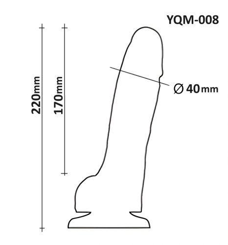 Фалоімітатор реалістичний з присоскою тілесний OYO YQM-008 22 см - 8