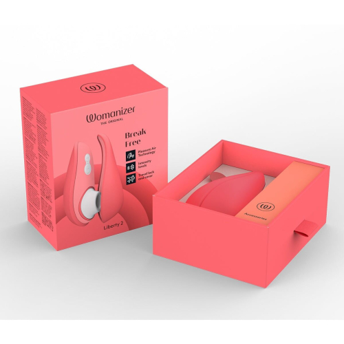 Вакуумний кліторальний стимулятор силіконовий рожевого кольору Womanizer Liberty 2 Vibrant - 8