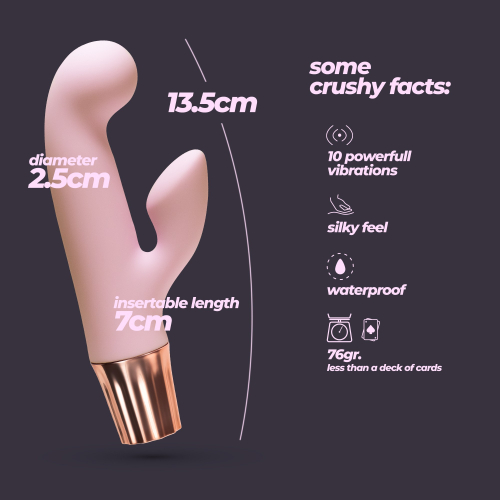 Вібратор-кролик рожевий CRUSHIOUS Mellow Cony - 11