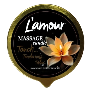 Массажная свеча с ароматом ванили золотая L'amour Rain-Kissed Leather and Vanilla 70 мл
