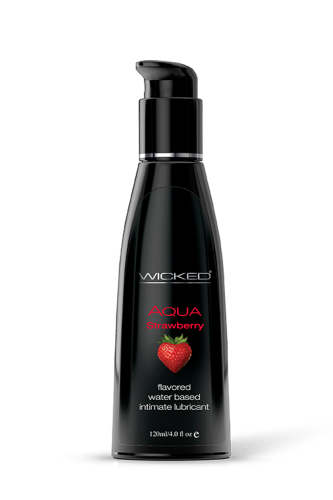 Оральный лубрикант на водной основе со вкусом клубники Wicked sensual care Aqua 120 мл - 1