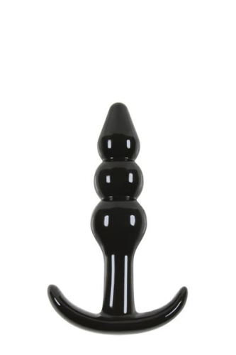 Анальный плаг с ручкой якорем чёрный JELLY RANCHER T-PLUG RIPPLE - 1