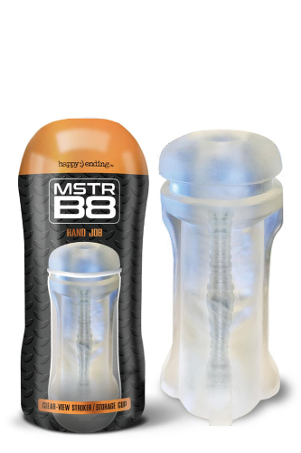 Мастурбатор у колбі анус прозорого кольору Happy Ending MSTR B8 In Clear View Stroker Cup Hand Job - 3