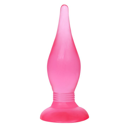 Анальний корок на присосці червоного кольору LYBAILE Butt plug - 2