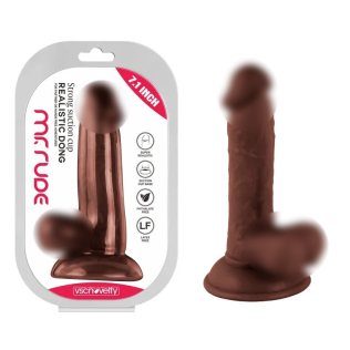 Фалоімітатор реалістичний на присосці Realistic Dong Brown Mr. Rude 7.1 коричневий