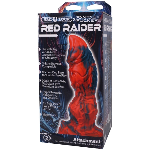 Фэнтезийный фаллоимитатор на присоске красный Doc Johnson Vac-U-Lock x Fantasy Fuckers Red Raider - 6