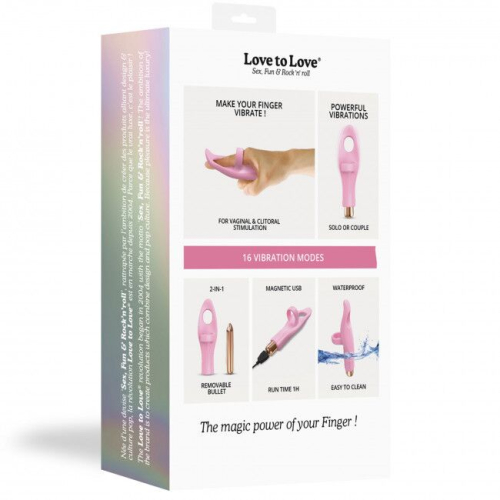 Вибратор на палец силиконовый розовый Love To Love Tickle me - 7