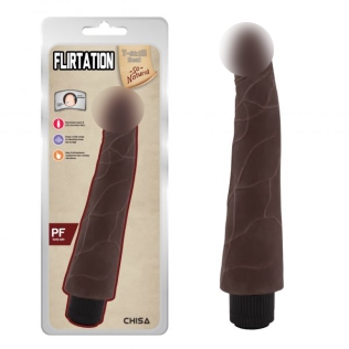 Вибратор реалистичный гелевый коричневого цвета Chisa Flirtation