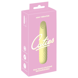 Мини вибратор для стимуляции клитора желтого цвета Soft Silicone Cuties 