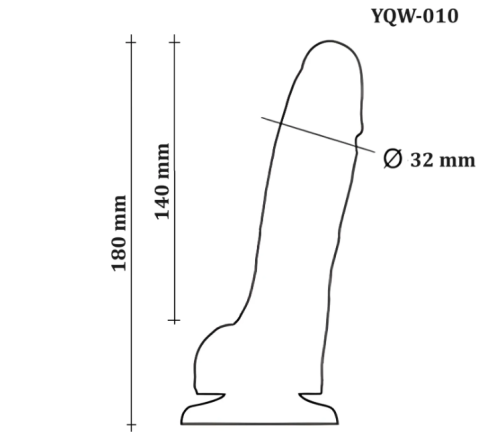 Фаллоимитатор реалистичный с мошонкой на присоске силиконовый телесный OYO - Dildo Double Layer Silicone YQW-010 - 6