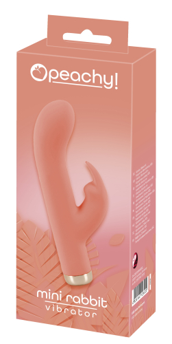 Вібратор для точки G та з відростком для клітора персикового кольору Soft Silicone Mini Rabbit Vibrator - 5