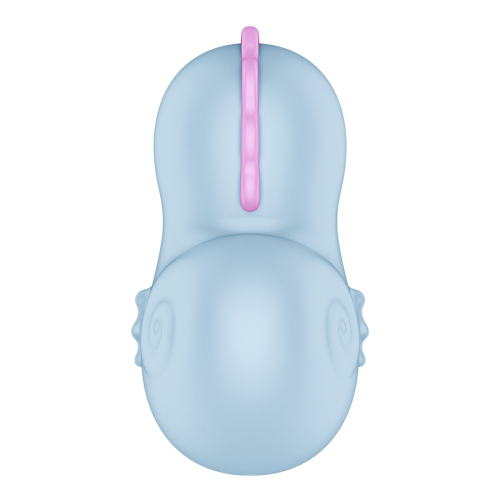 Вакуумный клиторальный стимулятор голубого цвета Satisfyer Sea Pony - 4