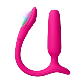 Анальная смарт-вибропробка с LED-подсветкой розовая Lovense Lush Anal