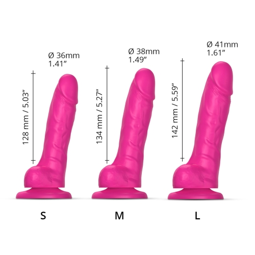Фаллоимитатор Strap-On-Me SLIDING SKIN REALISTIC DILDO FUCHSIA - L - 4
