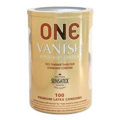 Презервативи супертонкі прозорого кольору ONE Vanish 100 штук - 1