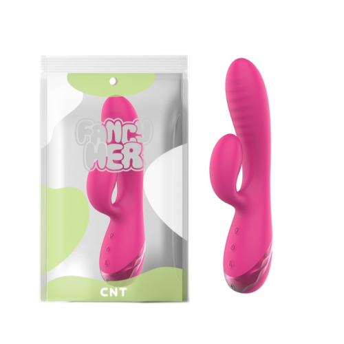 Вибратор для вагинально клиторальной стимуляции розовый Cnt Naughty Hon Inflatable Vibrator - 1