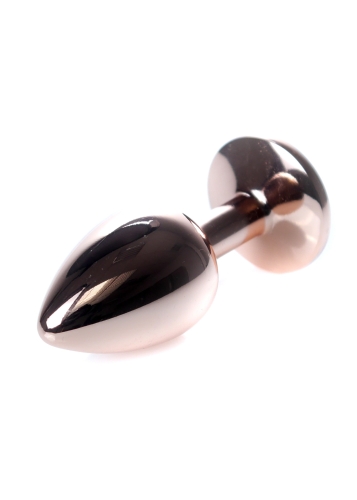 Анальна пробка золотистого кольору з червоним камінчиком Boss series Boss of toys Jewellery розмір S - 4