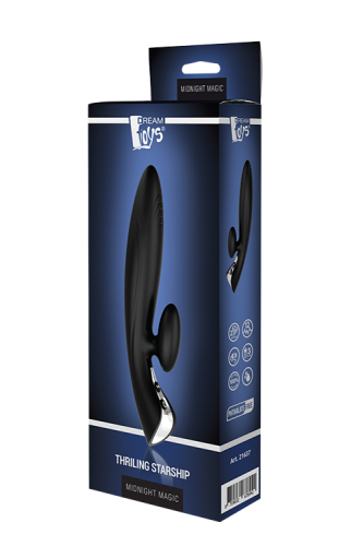 Вібромасажер кролик зі стимуляцією клітора чорний Dream toys Dream toys Midnight Magic Thrilling STARSHIP - 2