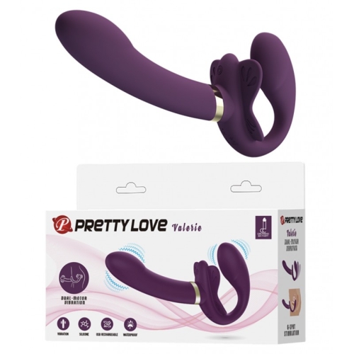 Безременний вібрострапон подвійний для жінок фіолетовий LYBAILE Valerie Dual Motor G-Spot Vibration - 1