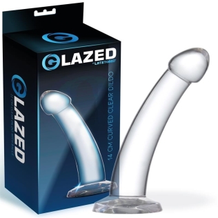 Фалоімітатор без мошонки на присосці прозорого кольору Latetobed ​​Curved Dildo Crystal