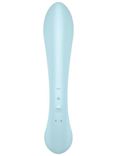 Вібратор із відростком для клітора блакитного кольору Satisfyer Triple Oh - 3