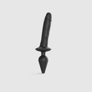 Анальная пробка с фаллоимитатором черного цвета размер XXL Strap On Me PLUG IN DILDO