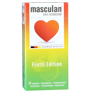 Презервативы разноцветные с ароматом клубники яблока фруктов Masculan Frutti Edition 10 штук