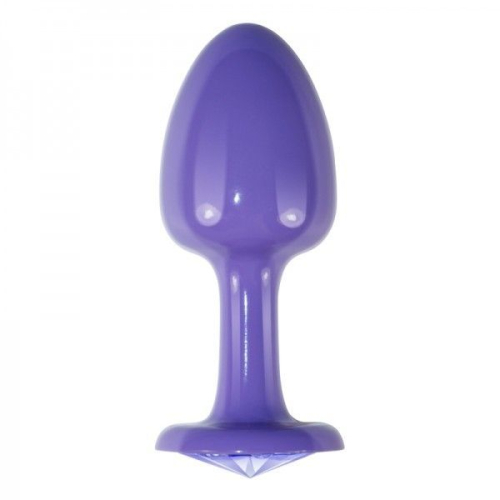Анальна гладка пробка фіолетова зі стразами Lovetoy - 1