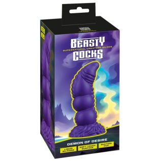 Фантастический фаллоимитатор на присоске фиолетовый Beasty Cocks Demon of Desire