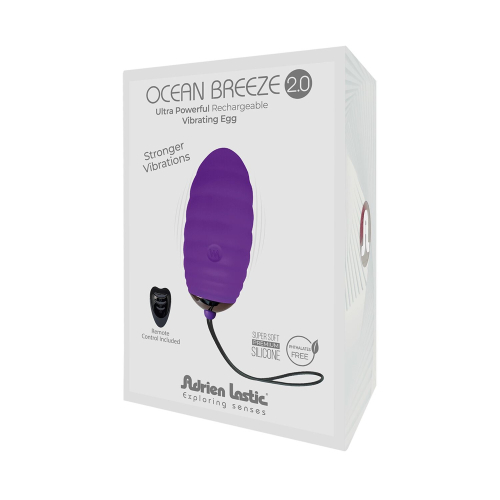Віброяйце фіолетового кольору з пультом ДК Adrien Lastic Ocean Breeze - 4