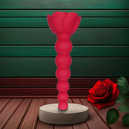 Анальная цепочка с розой красная Lux Active Champion Rose - 14
