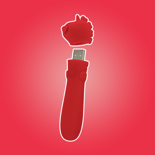 Віброкулька одноріжка для клітора червоного кольору Unihorn USB Bullet Cupid's Beau - 9