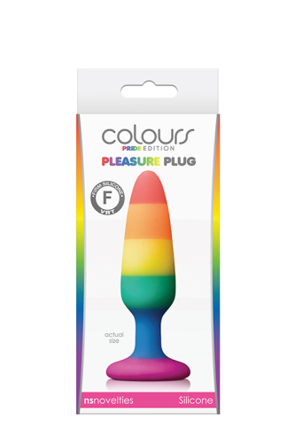Анальна силіконова пробка на присосці кольорового кольору NS Novelties Colours pride edition довжина 85 мм - 2