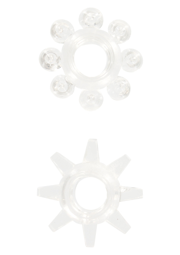 Эрекционные кольца на пенис прозрачного цвета 2 штуки Toy Joy Power stretchy Rings - 2