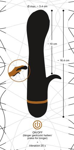 Вібратор тюльпан силіконовий чорного кольору Bendy Tulip Vibrator - 8