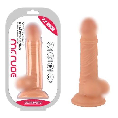 Фаллоимитатор на присоске Realistic Dong Flesh Mr. Rude 7.7 бежевый - 1