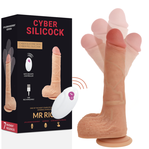 Фалоімітатор реалістичний з рухомою головкою Mr Rick CYBER SILICOCK тілесний - 7