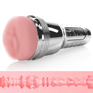 Мастурбатор в колбе вагина с вибрацией розового цвета Fleshlight Pink Quiver