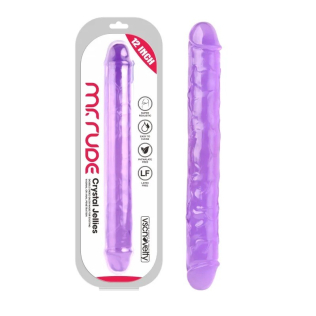 Фаллоимитатор двойной реалистичный Mr. Rude Crystal Jellies Realistic Double-ended Dildo Purple 12.0