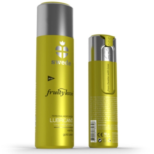 Оральный лубрикант на водной основе со вкусом ванили SWEDE Fruity Love Lubricant Vanilla Gold Pear 100мл - 2