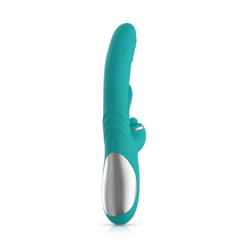 Вібратор кролик для точки G та клітора зелений Good Vibes Only Lisa Thrusting Rabbit Vibrator with G-Spot - 4