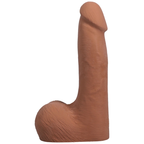 Фалоімітатор реалістичний на знімній присосці бежевий Doc Johnson The Realistic Cock ULTRASKYN - 7 Inch with Balls Caramel - 2