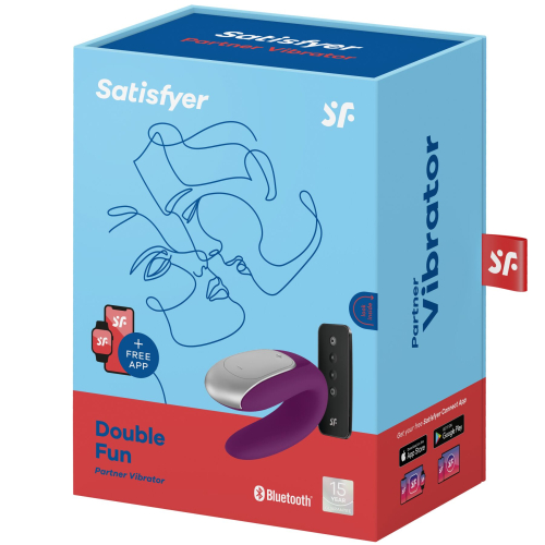 Смарт вибратор для пар Сатисфаер Satisfyer Double Fun фиолетовый - 7