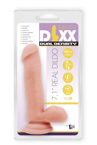 Фаллоимитатор реалистичный на присоске бежевый MR DIXX 7.1INCH DUAL DENSITY DILDO - 2