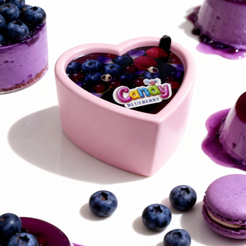 Масажна свічка у формі серця з ароматом чорниці Candy Blueberry 70 мл - 5