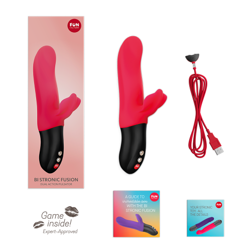 Пульсатор с гибкой бабочкой Fun Factory BI STRONIC FUSION красный - 11